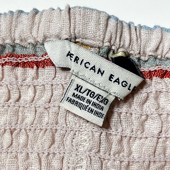 Smocked Crop Top Peplum Cropped Fitted Shirt Pastel Stripes Summer Casual Beach - Picture 15 of 17